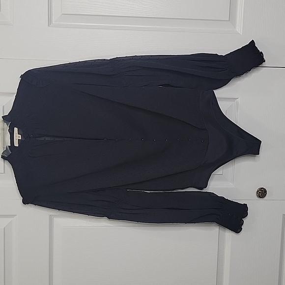 Anthropologie MABLE Label Black Swiss Dot Elegant Women's Bodysuit Sz Small - Picture 2 of 10